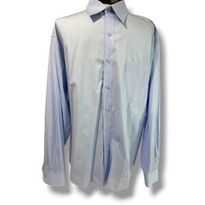 2XL (18.5 36-37) Marquis Mens Light Blue Dress Shirt Button Up